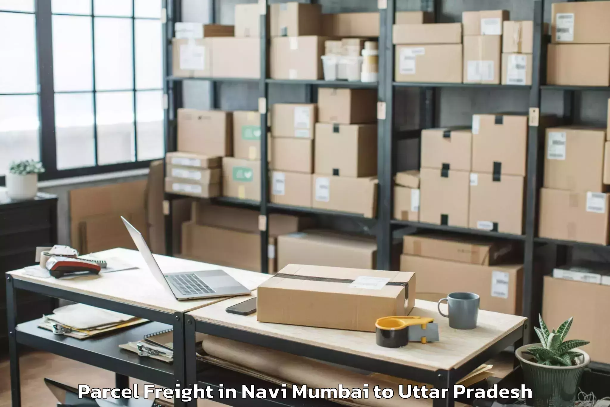 Quality Navi Mumbai to Muhammadabad Gohna Parcel Freight